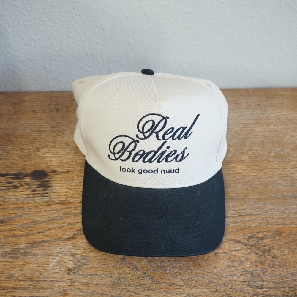 Nuuds Real Bodies Look Good Nuud Trucker Hat‎ Snapback Cream Black Cap Casual